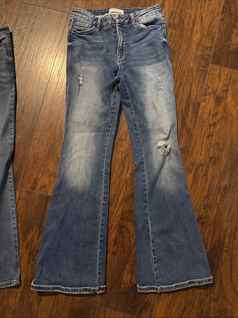 Women’s Light Blue Distressed Flare Jeans